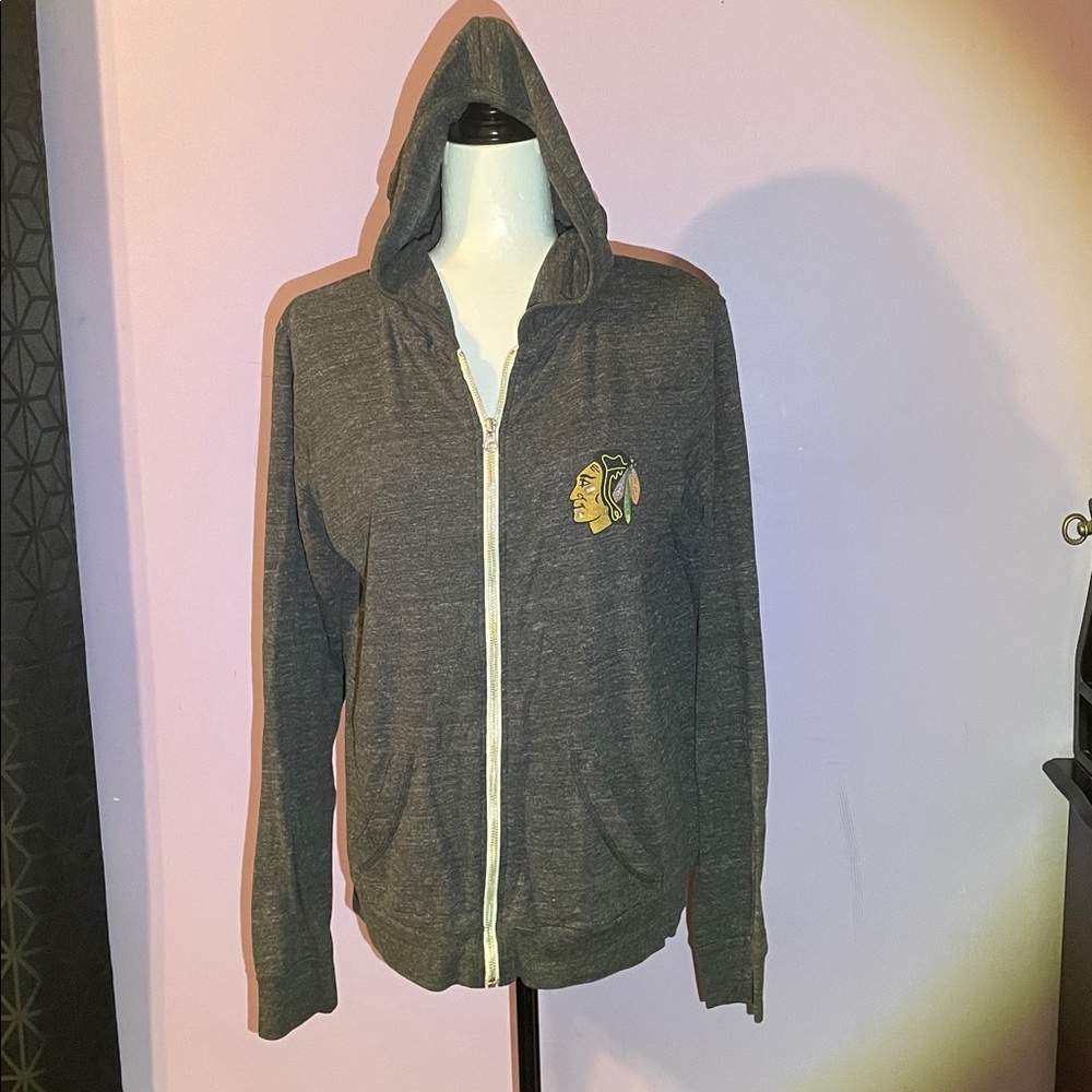 NHL Rink Side Collection Gray Chicago Blackhawks Hoodie Size S